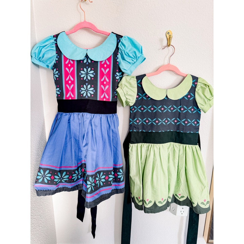 Handmade Frozen Anna and Elsa Dress size 6 and 4‎ One of a kind